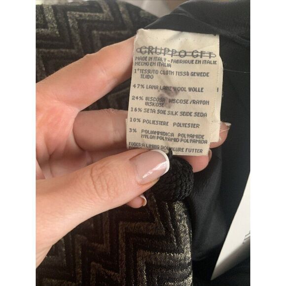 Valentino Authentic Vintage Black Silver Striped Blazer Jacket IT 40 US 6 Small - Picture 7 of 8